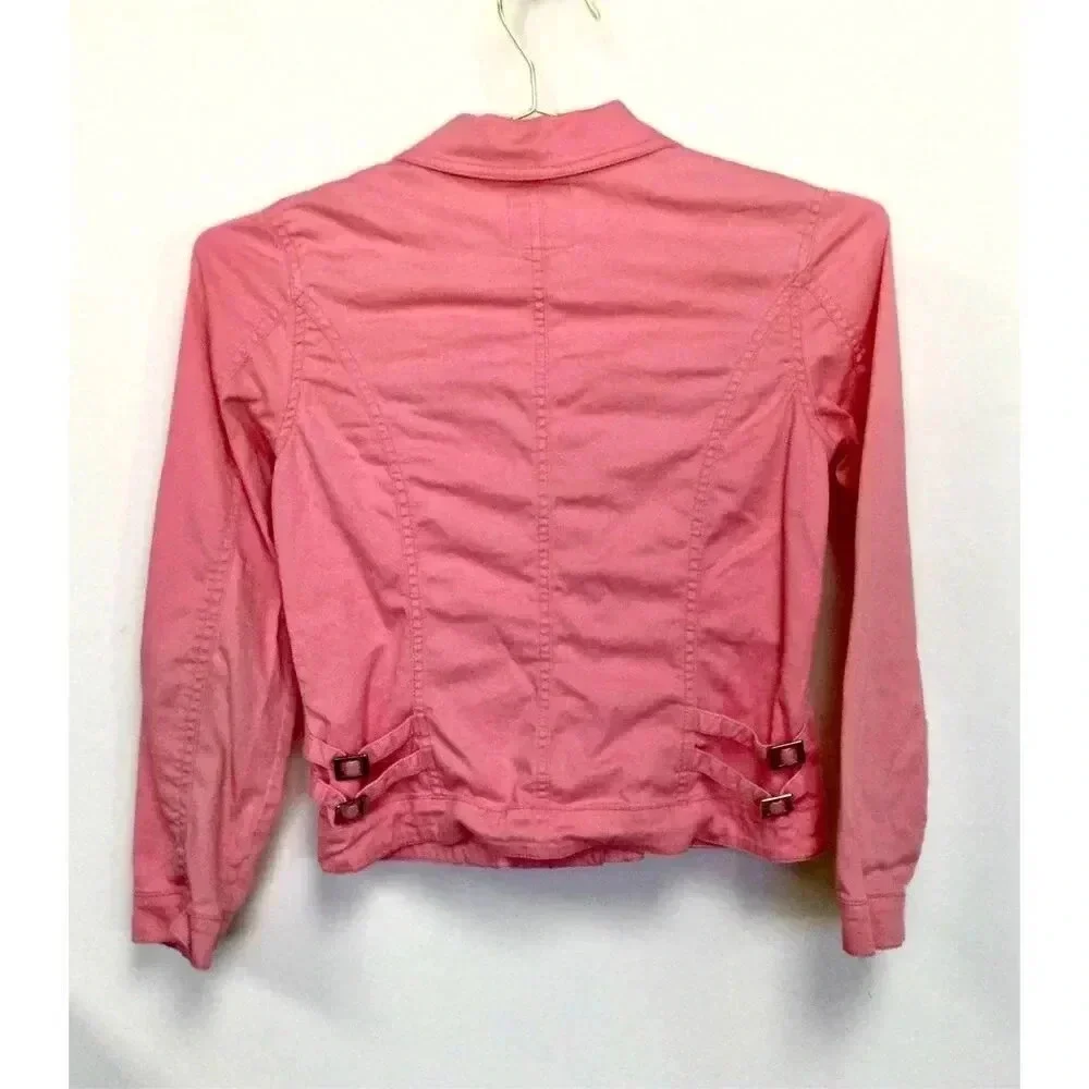 Candies Girls‎ Kids Pink Long Sleeve Pockets Collared Button Down Jacket Size XL